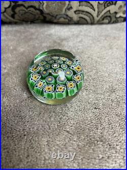 RICH Colorful Multifaceted MILLEFIORI Canes Art Glass PAPERWEIGHT
