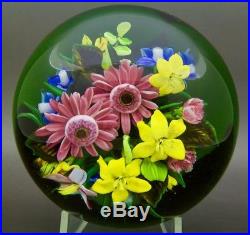 RICK AYOTTE Colorful Various Flowers Glass LT ED 03 Paperweight, Apr 2.5Hx4W