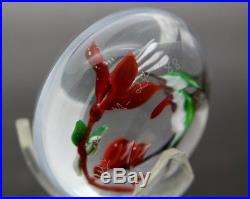 RICK AYOTTE Hummingbird & Flowers Art Glass Small Paperweight, Apr 1.5Hx2.25W