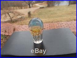 RICK SATAVA Blue Moon Jellyfishart glass 6 Tall Signed