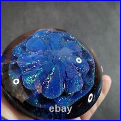 ROBERT EICKHOLT Art Glass PAPERWEIGHT Artist Signed 1996 Dichroic Sea Urchin