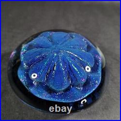 ROBERT EICKHOLT Art Glass PAPERWEIGHT Artist Signed 1996 Dichroic Sea Urchin