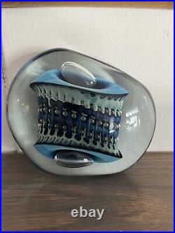 ROBERT EICKHOLT Large Art Glass paperweight Signed And Dated