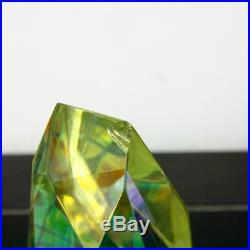 ROBERT W. STEPHEN Dichroic Laminate Art Glass Sculpture/Paperweight, Apr 8.25 H