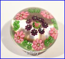 Rare Antique Glass Paperweight Colourful Floral Canes
