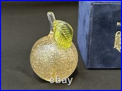 Rare Art Glass Peach Paperweight Hand Blown Made In Romania Signed