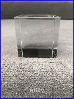 Rare BACCARAT Crystal Cube Paperweight
