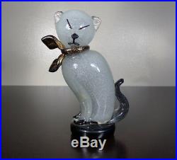 Rare Barbini Pulegoso Siamese Cat Figurine 7 Murano Art Glass Paperweight Kitty