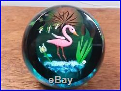 Rare Caithness Proof Art Glass Flamingo Paperweight Signed