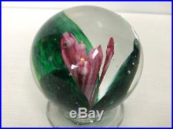 Rare Joe Zimmerman 1960 Signed Art Glass Pedestal Rose Paperweight EARLY/RARE