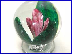 Rare Joe Zimmerman 1960 Signed Art Glass Pedestal Rose Paperweight EARLY/RARE