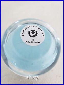 Rare John Deacons Stamp Butterfly Blue Millefiori Art Glass Paperweight Pastel