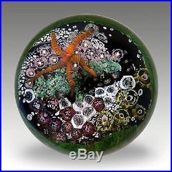 Rare Peter Raos Pacific glass paperweight signed + dated 1994 / presse papiers
