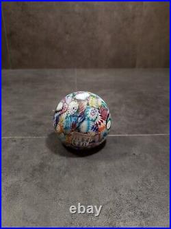 Rare Vintage Matte Millefiori Murano Large Paperweight