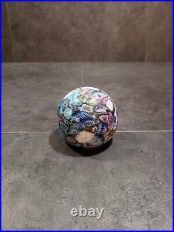 Rare Vintage Matte Millefiori Murano Large Paperweight