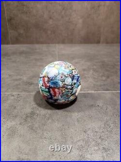 Rare Vintage Matte Millefiori Murano Large Paperweight