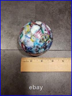 Rare Vintage Matte Millefiori Murano Large Paperweight