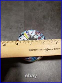 Rare Vintage Matte Millefiori Murano Large Paperweight