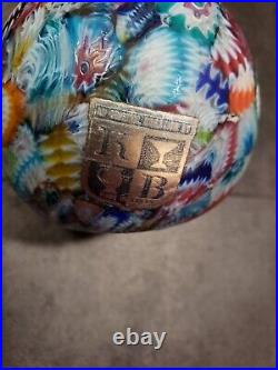 Rare Vintage Matte Millefiori Murano Large Paperweight