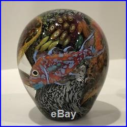 Rare and Hard To Find Peter Raos Signed Art Glass Underwater Paperweight 2001