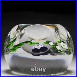 Rare antique Baccarat flat bouquet faceted crystal glass paperweight