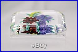 Ravishing RANDALL GRUBB Colorful FLORAL PLAQUE Art Glass PAPERWEIGHT