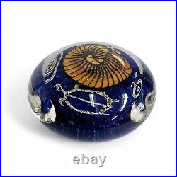 Richard Satava Art Glass Golden Nautilus Paperweight Signed and Dated 2017