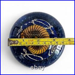 Richard Satava Art Glass Golden Nautilus Paperweight Signed and Dated 2017