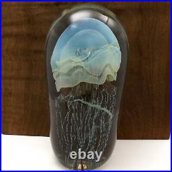 Richard Satava Art Glass Jellyfish Moon Sculpture Paper Weight 1997 96