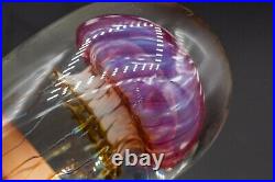 Richard Satava Art Glass Jellyfish Purple Sculpture Paperweight 5 READ DAMAGE