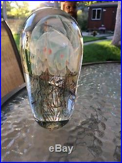 Richard Satava Art Glass Moon Jellyfish glass paperweight 1995