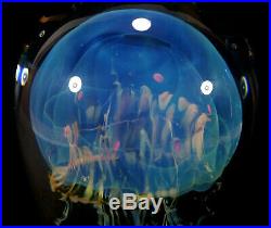 Richard Satava California Studio Art Glass Moon Jellyfish Sculpture Paperweight