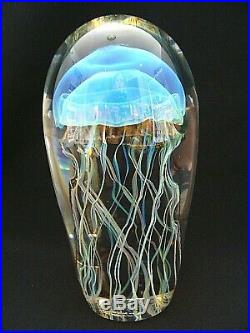 Richard Satava Moon Jellyfish Art Glass Paperweight