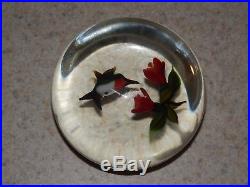 Rick Ayotte Art Glass Paperweight Ruby Throated Hummingbird 2 3/8 Excellent'96