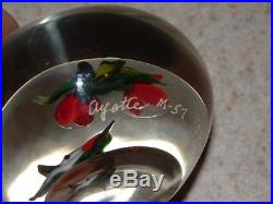 Rick Ayotte Art Glass Paperweight Ruby Throated Hummingbird 2 3/8 Excellent'96