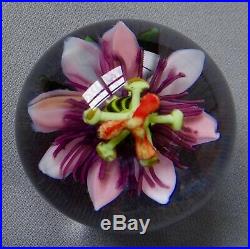 Rick Ayotte Paperweight Passion Flower Miniature 2 1/4 1997