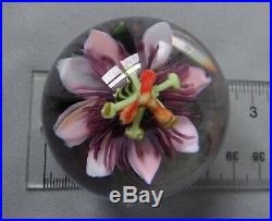 Rick Ayotte Paperweight Passion Flower Miniature 2 1/4 1997