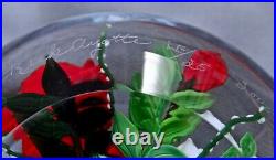 Rick Ayotte Paperweight Red & White Roses 2000 L/e 25 3 1/2