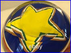 Rick Beck Art Glass Paperweight Painterly Encased Stars Large 3.5 Excellent Cond