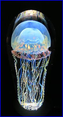 Rick SATAVA Moon Jellyfish Sculpture Studio Art Glass Paperweight