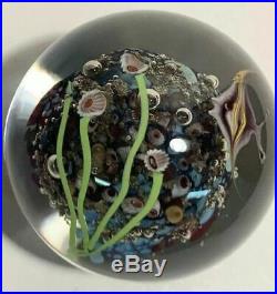 Rick Satava Coral Reef Fine Art Glass Seascape Paperweight Signed Stunning