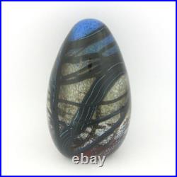 Rick Satava Paperweight Harvest Tree Egg Art Glass Signed Dated 1989