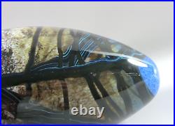 Rick Satava Paperweight Harvest Tree Egg Art Glass Signed Dated 1989
