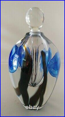 Rick Satava Studio Art Glass Crocus Paperweight Perfume Bottle 1990 GORGEOUS