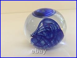 Robert Deeble Art Glass Crystal Paperweight, Signed, 3 1/2 H, 3 1/2 W, 2.5 Lbs