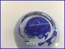 Robert Deeble Art Glass Crystal Paperweight, Signed, 3 1/2 H, 3 1/2 W, 2.5 Lbs