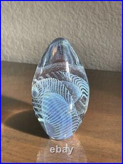 Robert EICKHOLT 1990 Iridescent Glitter Dichroic Art Glass Paperweight 5