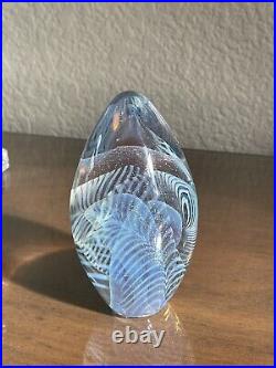 Robert EICKHOLT 1990 Iridescent Glitter Dichroic Art Glass Paperweight 5