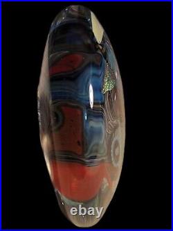 Robert Eickhold art glass paperweight Floral Large Paperweight Signed