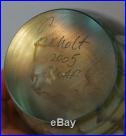 Robert Eickholt 2005 6 Iridescent Glass Jellyfish Paperweight Signed